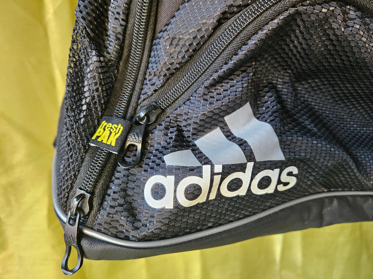 adidas climaproof backpack Adidas Black Climaproof Fresh Pak Duffle Bag Gym Travel Duffel w/ Mesh – The DARRling Garage