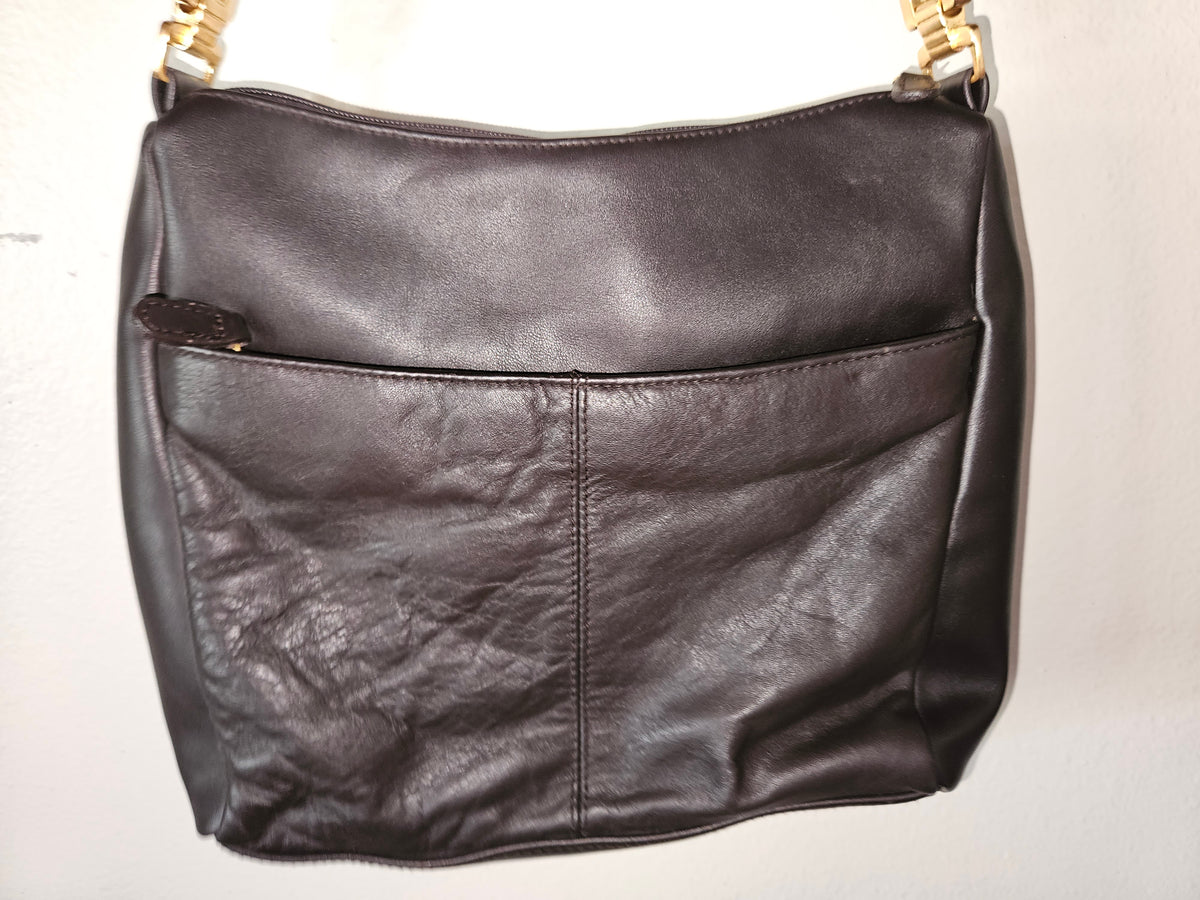Charter Club Classics Medium Brown Leather Sling Backpack Purse with Drawstring. Charter Club Genuine Leather Shoulder Bags | Mercari main image 4