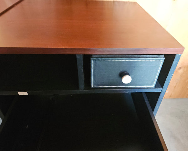 BUSH Black & Brown 3-Pc Corner Desk, Chair & 2-Drawer Filing Cabinet Set