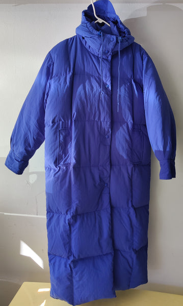 Eddie Bauer Vintage MEDIUM Blue Goose Down Unisex Full Length Swim Parka (Jacket) READ DETAILS
