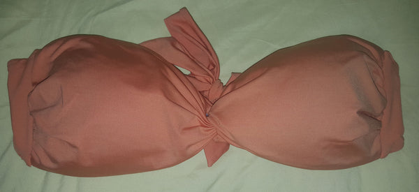 Women's H&M Size 12 Orange Top / Rainbow Striped Bottom Bikini Bathing Suit