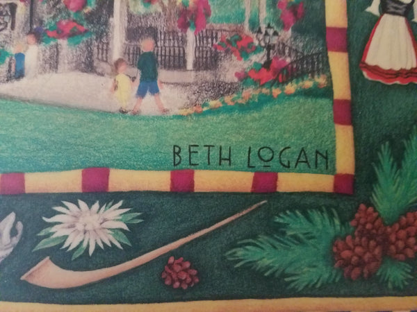 Beth Logan 1996 "Leavenworth" 16" x 20" Wooden Picture / Wall Art