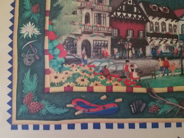 Beth Logan 1996 "Leavenworth" 16" x 20" Wooden Picture / Wall Art