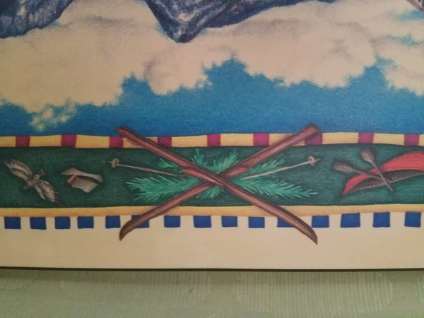 Beth Logan 1996 "Leavenworth" 16" x 20" Wooden Picture / Wall Art