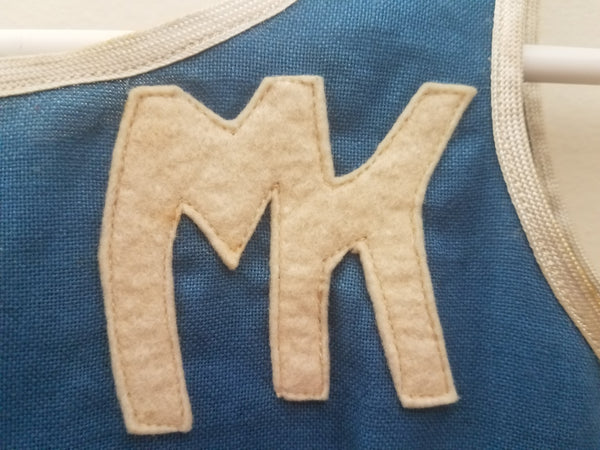 1929 Handmade Blue & White 5T Personalized "MK" Cheer / Dance Dress