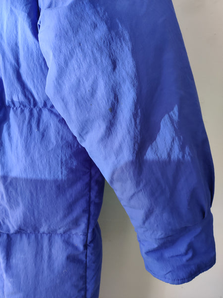 Eddie Bauer Vintage MEDIUM Blue Goose Down Unisex Full Length Swim Parka (Jacket) READ DETAILS