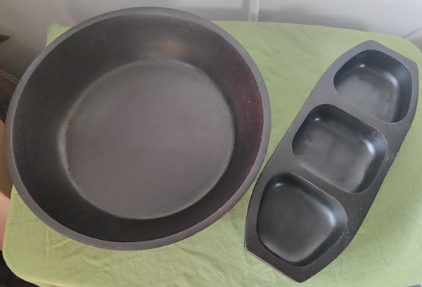 Wedgewood EMERIL Wood Serving Bowl & Three Section Appetizer Server Tray