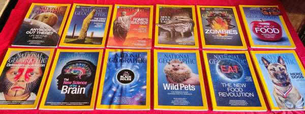 64 National Geographic Magazines