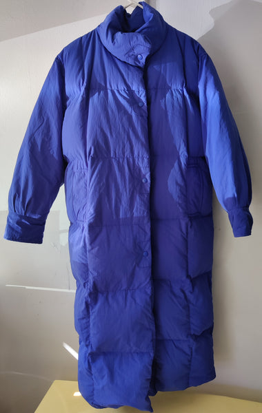 Eddie Bauer Vintage MEDIUM Blue Goose Down Unisex Full Length Swim Parka (Jacket) READ DETAILS