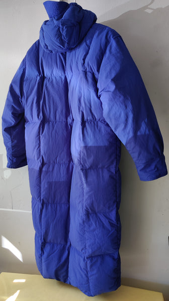Eddie Bauer Vintage MEDIUM Blue Goose Down Unisex Full Length Swim Parka (Jacket) READ DETAILS