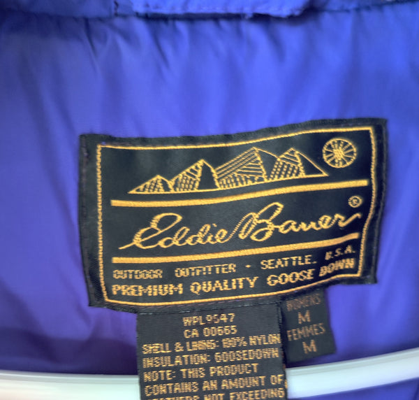 Eddie Bauer Vintage MEDIUM Blue Goose Down Unisex Full Length Swim Parka (Jacket) READ DETAILS