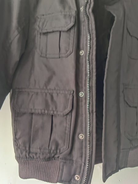 Boy's H&M Black Size 5/6 Fully Lined Hooded Jacket