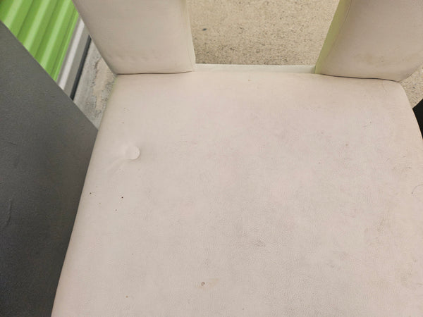 Set of 5 White Leather Dining Room Chairs