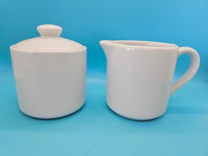 White Ceramic Creamer & Sugar Set