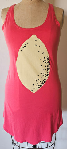 Large Women's Orange "Make Lemonade" Tank Dress