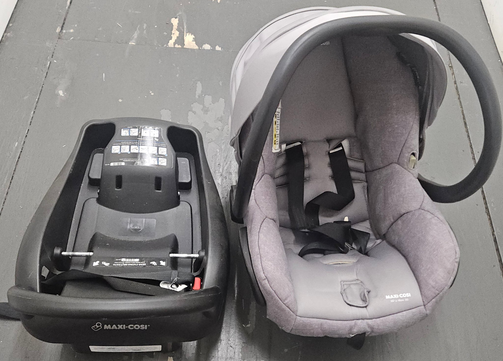 maxi cosi infant car seat carrier MAXI-COSI MICO 30 Gray & Black Infant Car Seat Carrier – The DARRling Garage