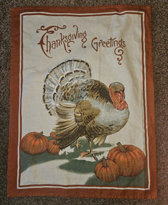 Happy Thanksgiving Turkey & Pumpkins Table Topper