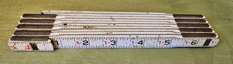 Folding 5ft Vintage Wood Collapsible Ruler