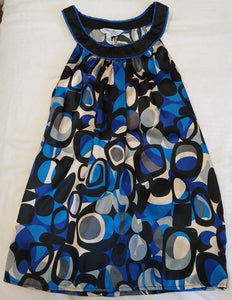 Medium LOTS OF LOVE by SPEECHLESS Blue, Grey, & Black Silky Tank Top