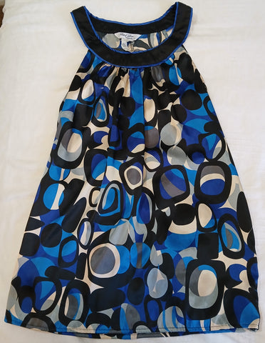Medium LOTS OF LOVE by SPEECHLESS Blue, Grey, & Black Silky Tank Top
