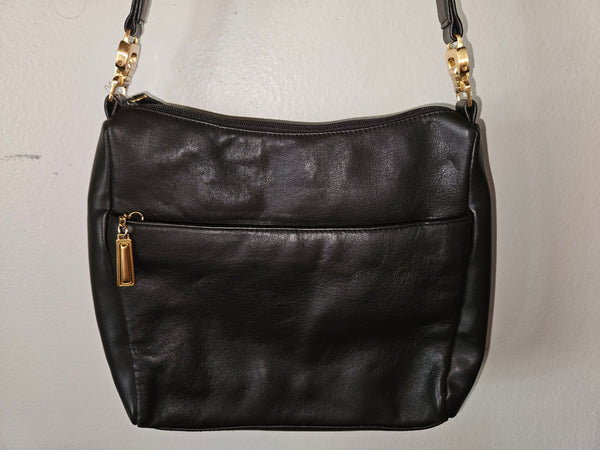 CHARTER CLUB CLASSICS Dark Brown Genuine Leather Hang Bag