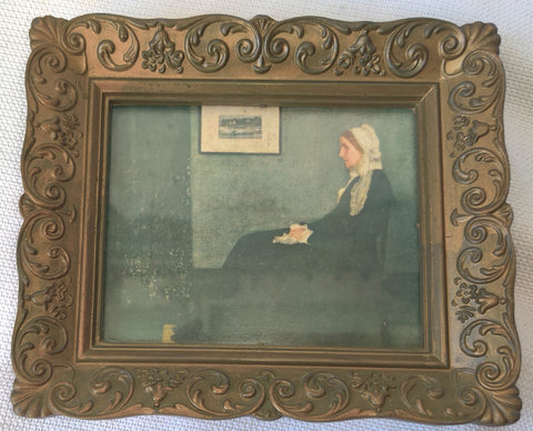 "Whistlers Mother" Photo in Gold Plastic Vintage Frame