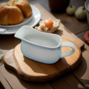 White Unique Shape Gravy Boat