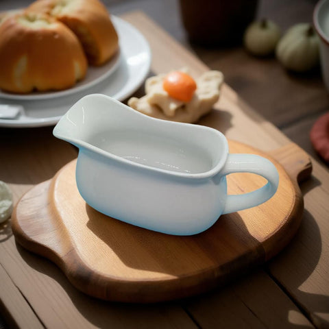 White Unique Shape Gravy Boat