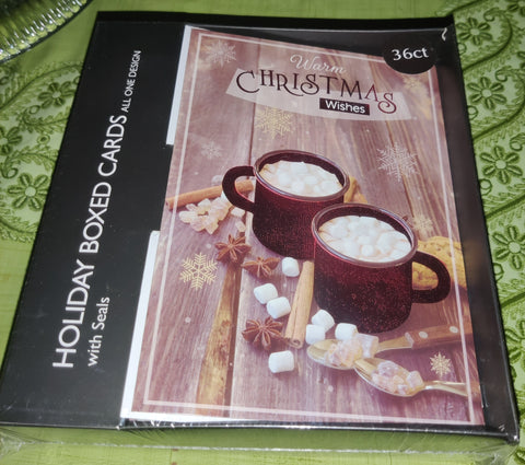 Brand New PINECONE Hot Coco 36 Count Christmas Boxed Cards W/ Seals