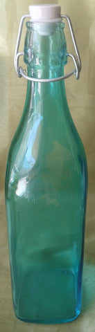 Italian BORMIOLI ROCCO Blue 1L Giara Swing Top Glass Bottle