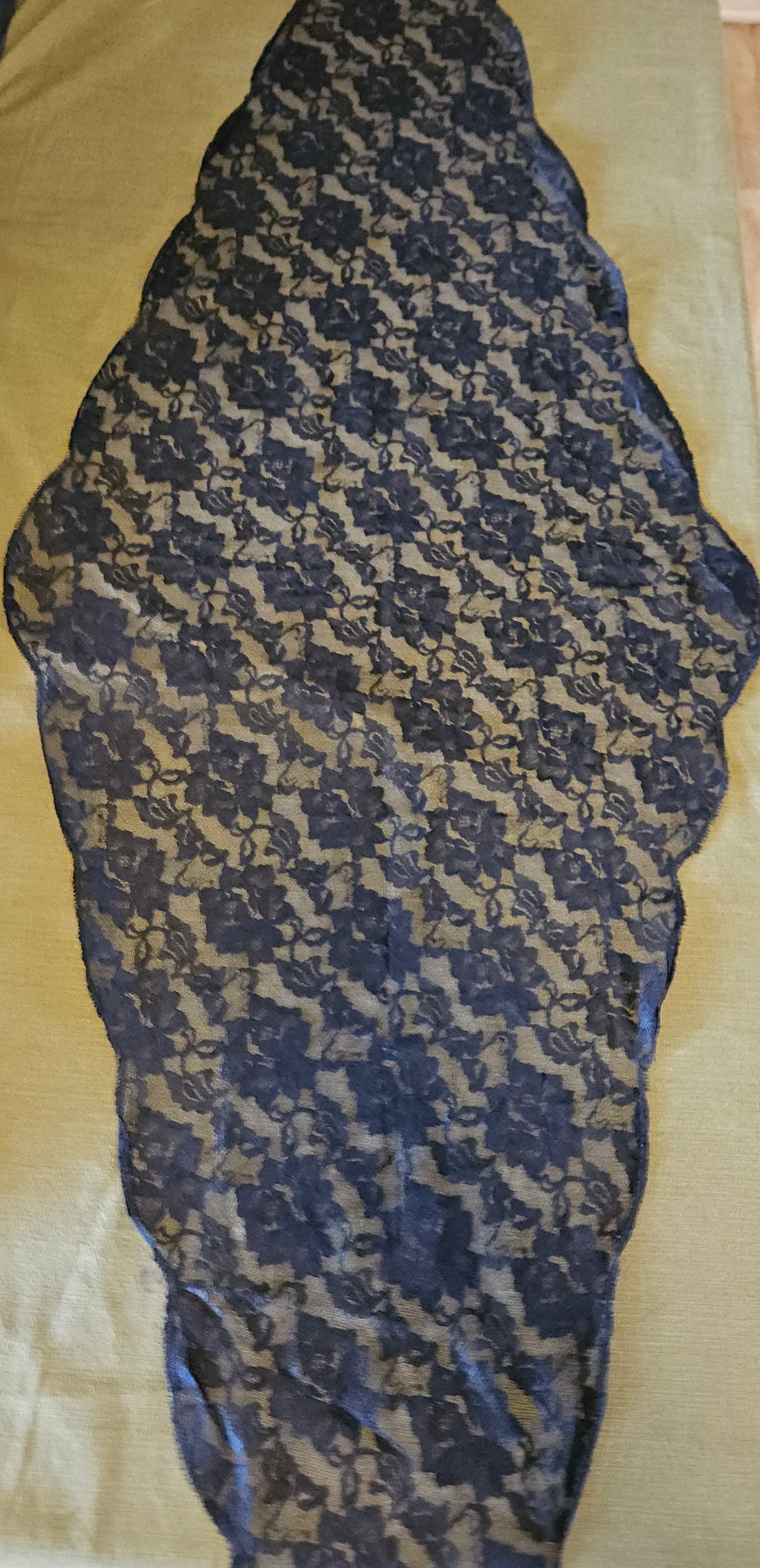 Vintage Black Lace Table Top Runner