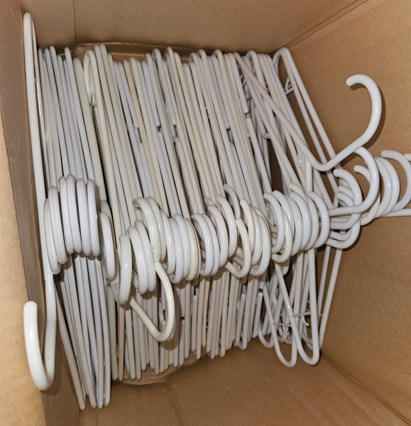 Lot of 50 White Plastic Hangers