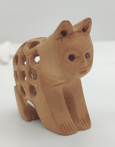 Wood Thai Cat Figurine