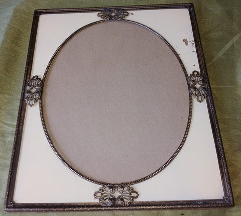 Antique Ornate Square Oval Picture Frame