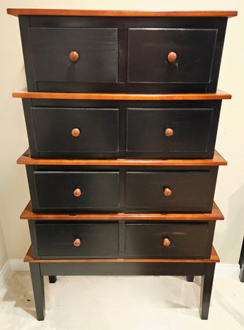 Unique Brown & Black 5 Piece 8 Drawer Dresser (Comes apart)