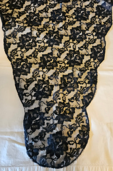 Vintage Black Lace Table Top Runner