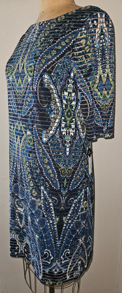 Size 16 Brand New SANDRA DARREN Blue & Green Dress