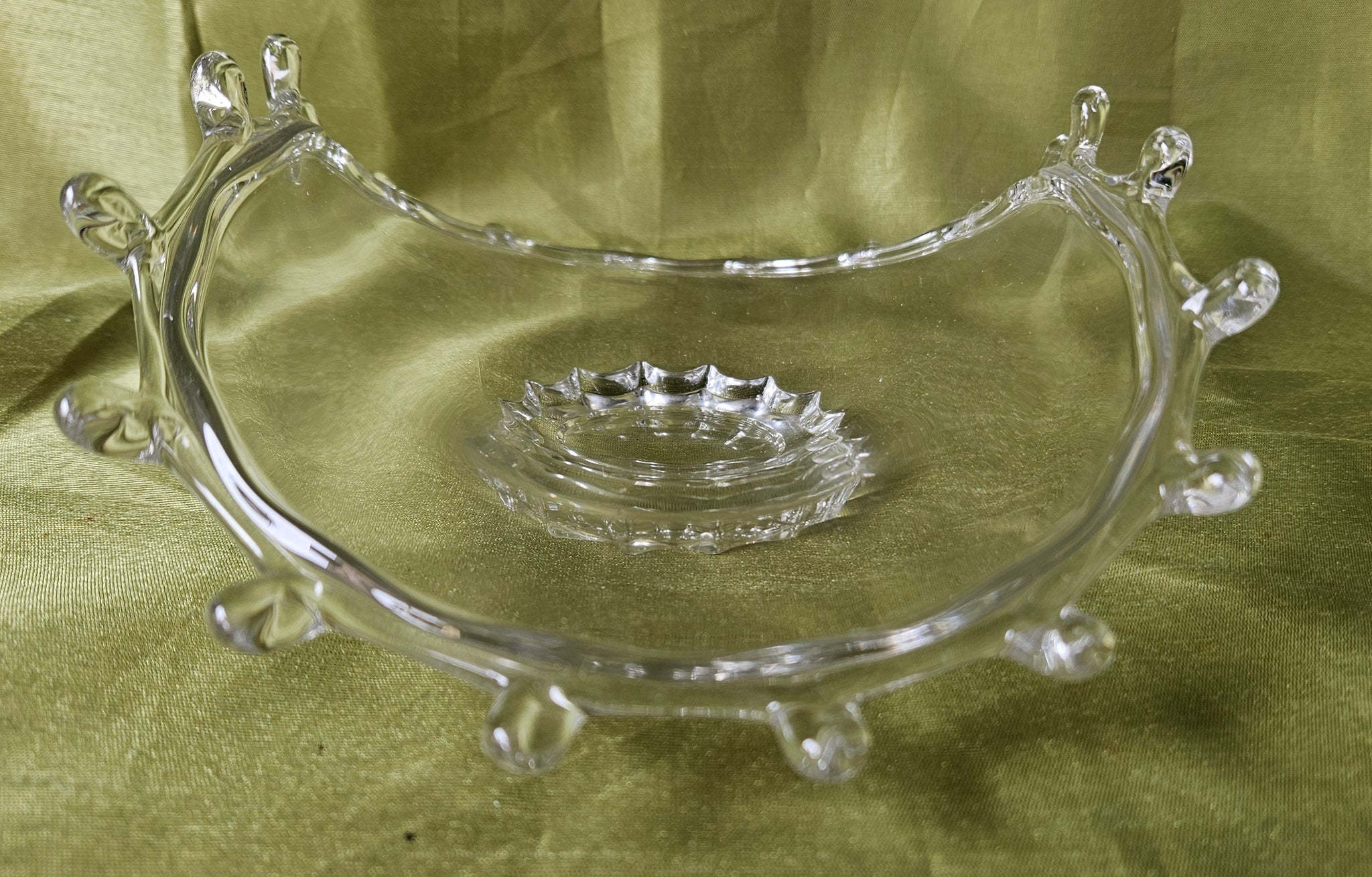 Heisey Lariat Curved Candy Dish / Flower Dish