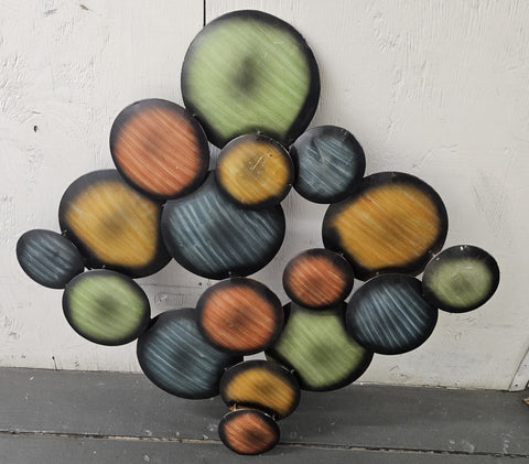 25" Colorful Bubble Metal Wall Art