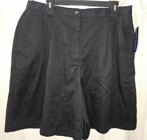 Size 18 Brand New KAREN SCOTT Black Button Front Shorts