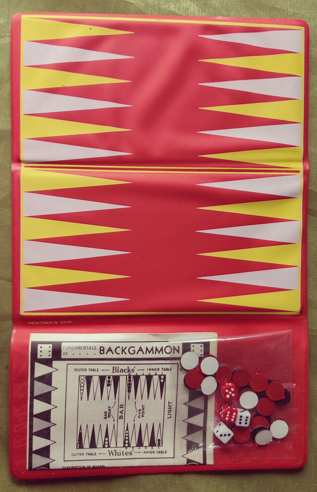 CARDINAL Red Folding Magnetic Backgammon Game