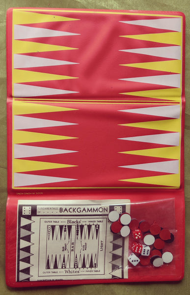 CARDINAL Red Folding Magnetic Backgammon Game