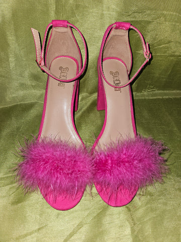 Women's Size 11 BRASH Fushia 4.5" Fluffy High Heel Shoes