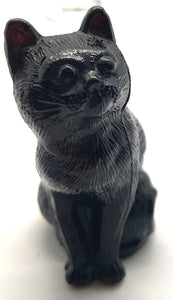 Vintage Ceramic Black Cat Figurine Statue