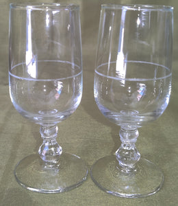 2-Count Vintage 3 Ounce Clear Etched Cordial Glasses