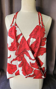 XL SHEIN Red & White Floral Dress Tank Top