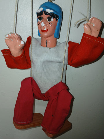 Vintage Wood El Chavo Mexican Marionette String Puppet