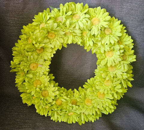 RAZ IMPORTS 13 1/2" Green Foam Floral Daisy Spring Wreath