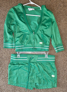 Large CHARLOTTE RUSSE Women's 2-Pc Green Shorts & Hooded Jacket Set