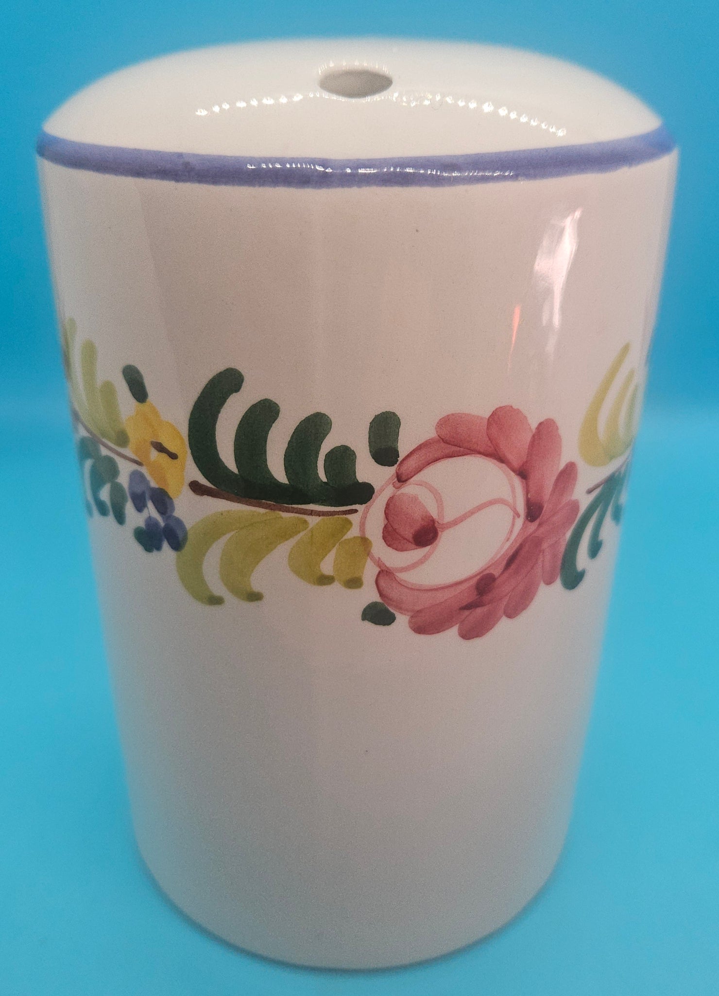 Floral Italian Ceramic Flour Container